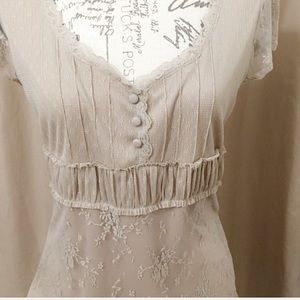 4/$20 Apt. 9 Beige Lace Blouse